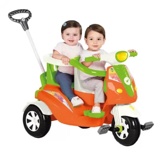 Carrinho Motoca Triciclo para 02 Crianças - Moto Duo 